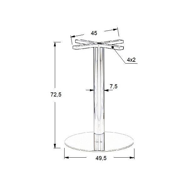 Podstawa stolika ze stali nierdzewnej SH-3001-6/P polerowana - ∅ 49,5 cm Stema
