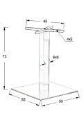 Podstawa stolika ze stali nierdzewnej SH-3002-7/S szczotkowana - 55x55 cm Stema