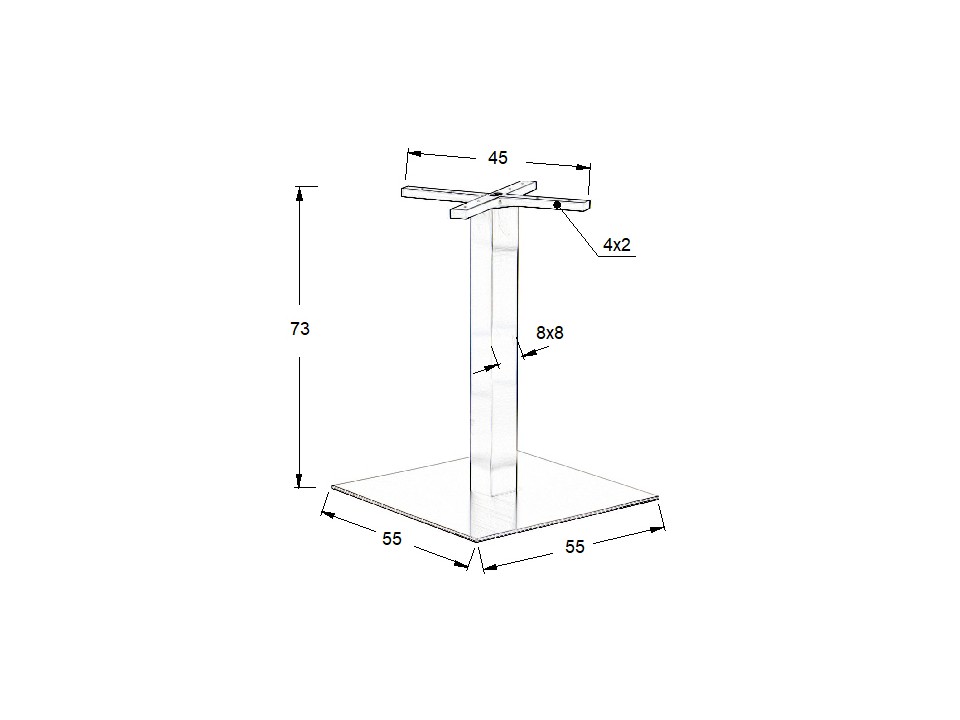 Podstawa stolika ze stali nierdzewnej SH-3002-7/S szczotkowana - 55x55 cm Stema