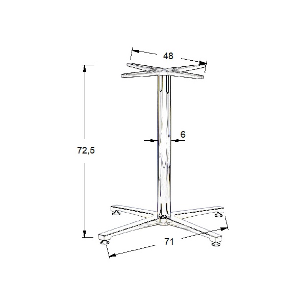 Podstawa stolika aluminiowa SH-7700/A aluminium - 71x71 cm Stema