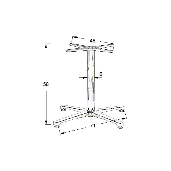 Podstawa stolika aluminiowa SH-7700/L/A aluminium - 71x71 cm Stema