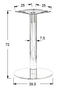 Podstawa stolika ze stali nierdzewnej SH-3001-1/S szczotkowana - ∅ 39,5 cm Stema