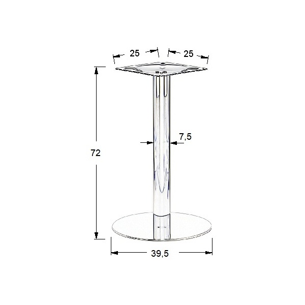 Podstawa stolika ze stali nierdzewnej SH-3001-1/S szczotkowana - ∅ 39,5 cm Stema