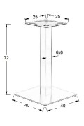 Podstawa stolika ze stali nierdzewnej SH-3002-1/60/S szczotkowana - 40x40 cm Stema