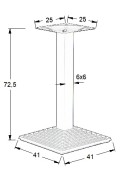 Podstawa stolika żeliwna SH-5014-1/60/B - 41x41 cm Stema