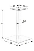 Podstawa stolika metalowa SH-5002-1/60/B - 40x40 cm Stema