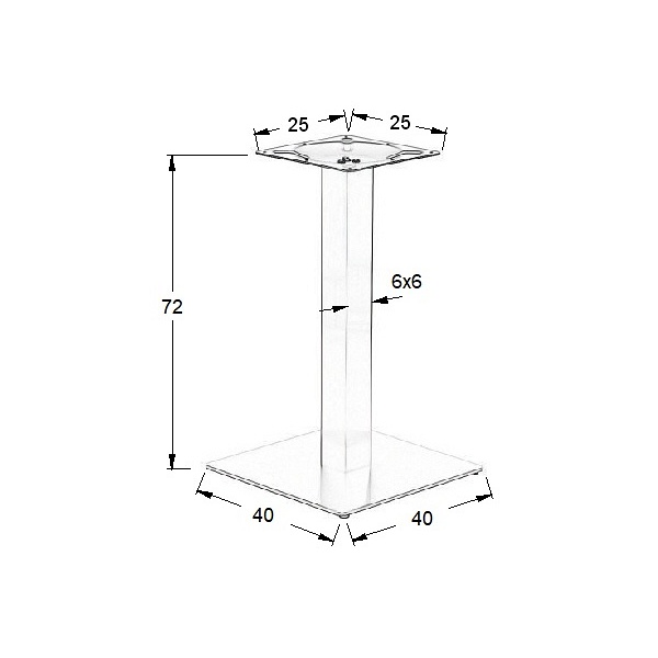 Podstawa stolika metalowa SH-5002-1/60/B - 40x40 cm Stema