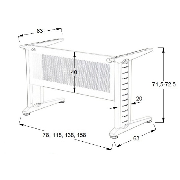 Stelaż biurka i stołu CK - Biały Stema