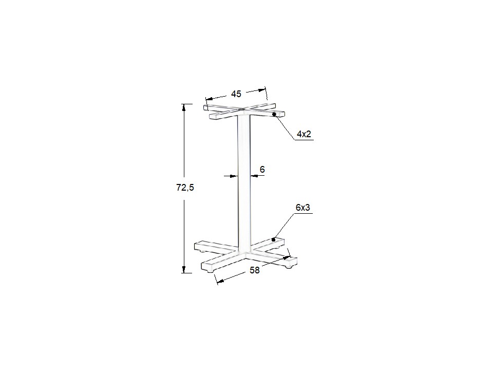 Podstawa stolika metalowa SH-3046-1/B - 58x58 cm Stema