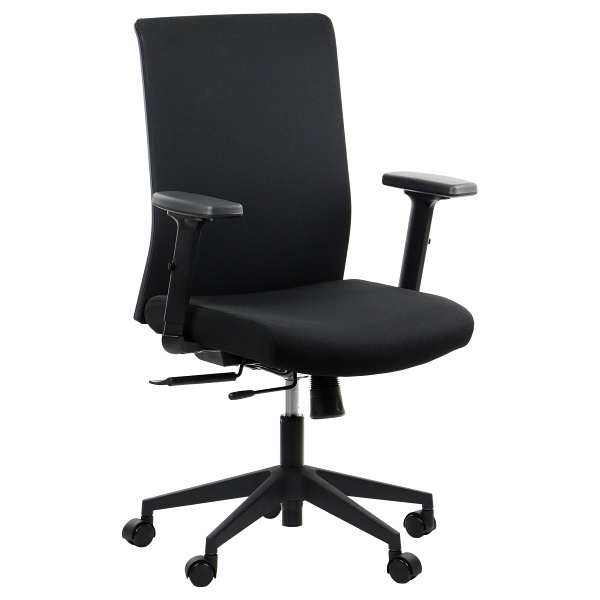 Fotel Riverton F/L bez zagłówka oparcie tkaninowe czarny / czarny - Stema