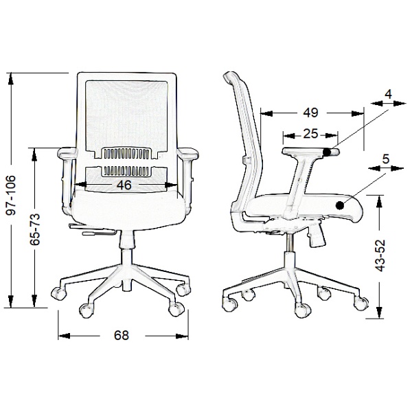 Krzesło obrotowe RIVERTON M/L - różne kolory - czarny-czarny Stema