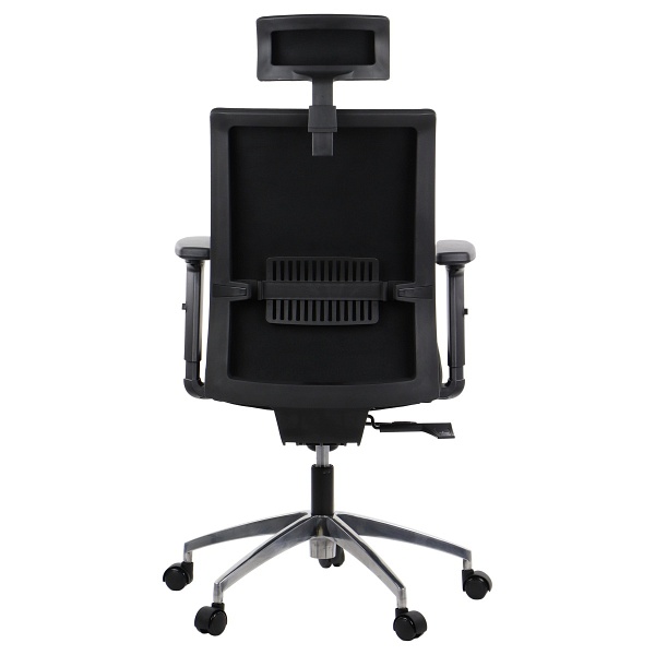 Fotel Riverton F/H/AL podstawa aluminiowa /  oparcie tkaninowe czarny / czarny - Stema