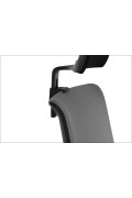 Fotel Riverton F/H/AL podstawa aluminiowa /  oparcie tkaninowe czarny / szary - Stema