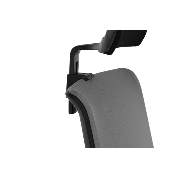 Fotel Riverton F/H/AL podstawa aluminiowa /  oparcie tkaninowe czarny / szary - Stema