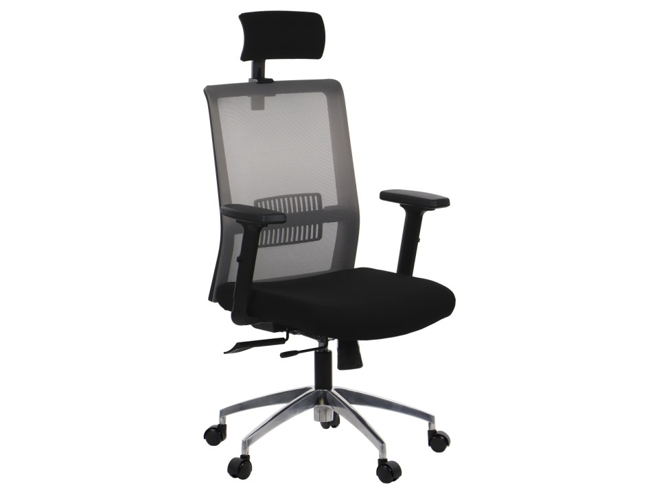 Krzesło obrotowe RIVERTON M/H/AL - różne kolory - czarny-szary Stema