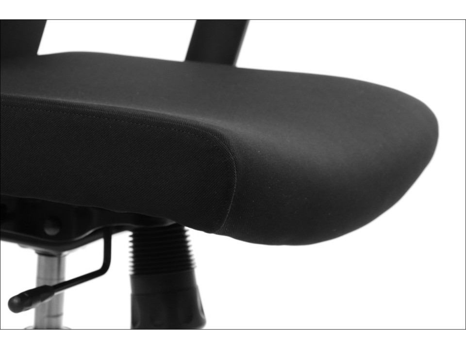 Fotel Riverton F/L/AL podstawa aluminiowa oparcie tkaninowe czarny / czarny - Stema