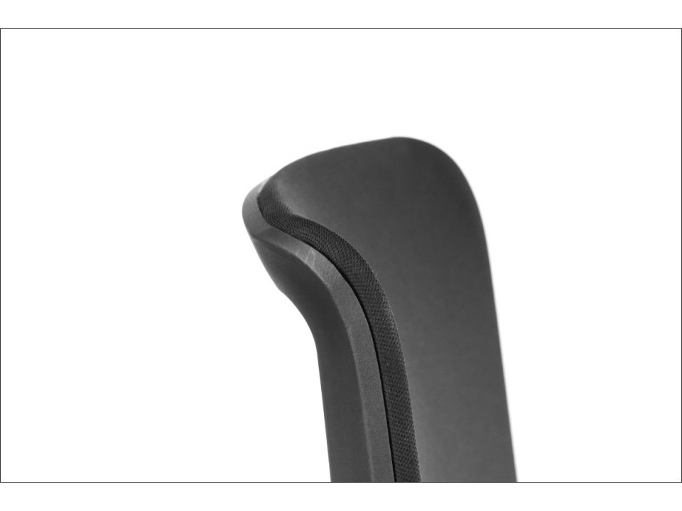 Fotel Riverton F/L/AL podstawa aluminiowa oparcie tkaninowe czarny / czarny - Stema