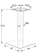 Podstawa stolika metalowa SH-5002-5/A - 45x45 cm Stema