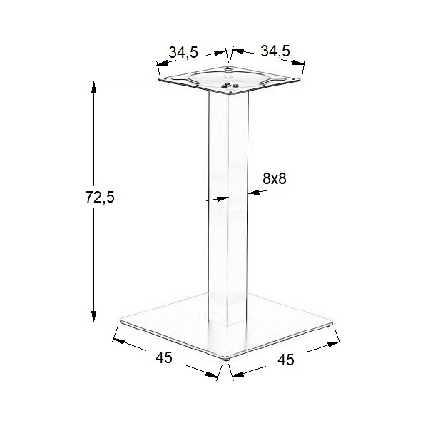 Podstawa stolika metalowa SH-5002-5/A - 45x45 cm Stema