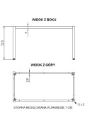 Ramowy stelaż biurka i stołu z nogą kwadratową NY-A057/116/K - 116x56 cm, alu Stema