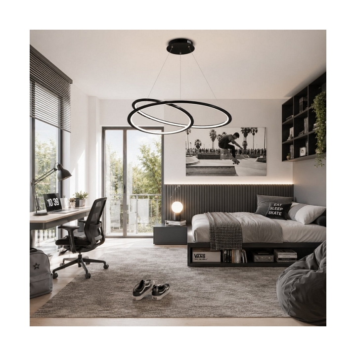 Lampa wisząca SPIRELLO ledowa czarna 80 cm - Step Into Design