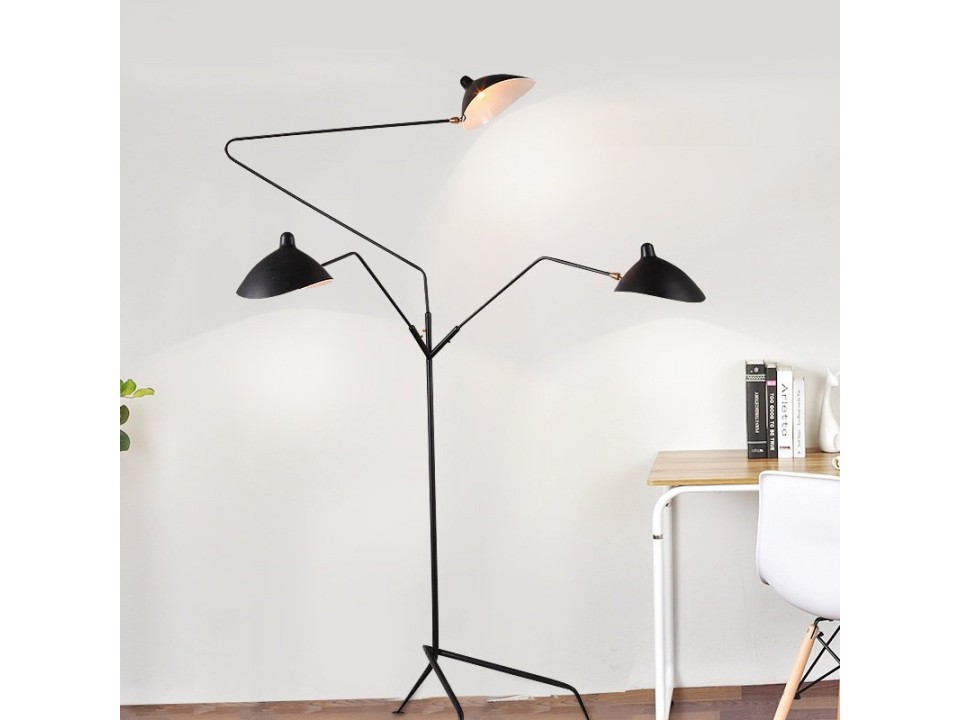 Lampa podłogowa CRANE-3F czarna 210 cm Step Into Design