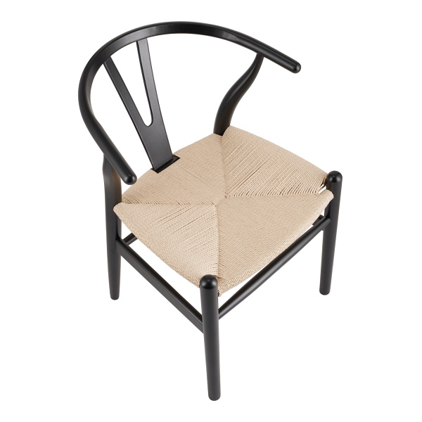 Krzesło BONBON czarno naturalne rattanowo jesionowe Step Into Design