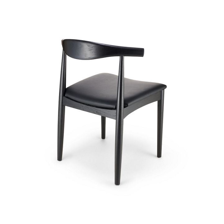 Krzesło CLASSY jesionowe w kolorze czarnym z poduszką ze skóry eko - Step Into Design