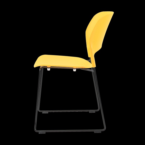Krzesło TIPICO - polipropylen, żółte siedzisko, stelaż czarny Step Into Design