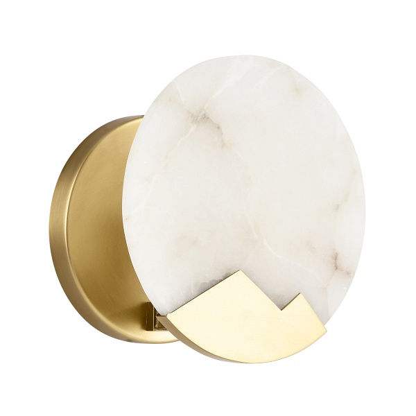 Lampa ścienna MARMO biały marmur i mosiądz 20cm Step Into Design