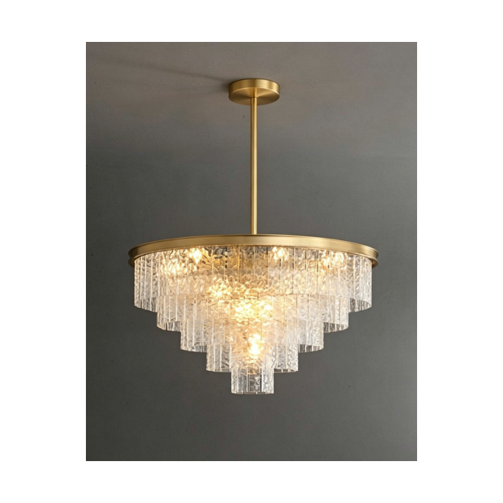 Lampa wisząca ICELAND 60 cm, mosiężno kryształowa - Step Into Design
