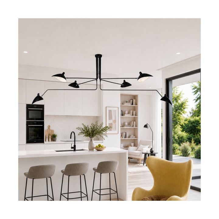 Lampa wisząca CRANE-6P czarna 270 cm - Step Into Design