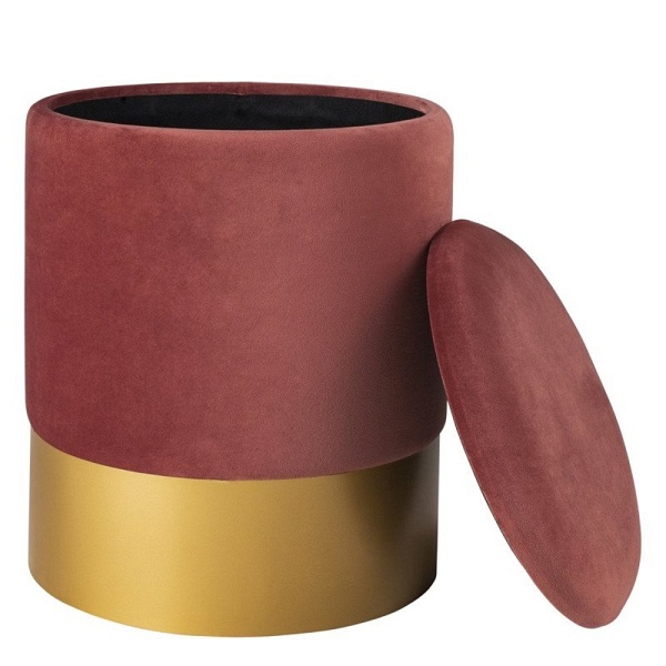 Pufa welurowa VELVET przydymiony róż / rozm. M Step Into Design