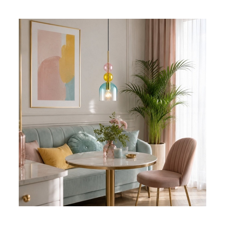 Lampa wisząca PASTELLO BLUE kolorowa 15 cm - Step Into Design
