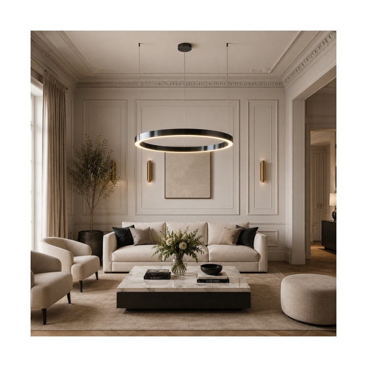 Lampa wisząca CIRCLE 100 - LED, ring tytanowy - Step Into Design