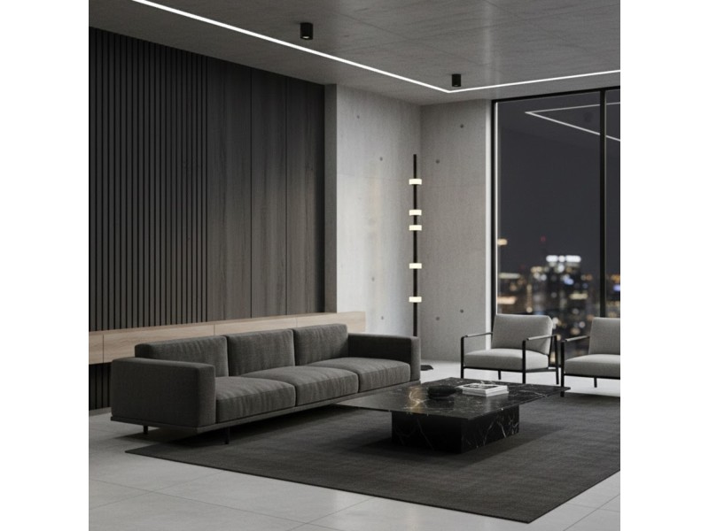 RINGO - smukła lampa podłogowa LED, metalowa, czarna, 182 cm Step Into Design