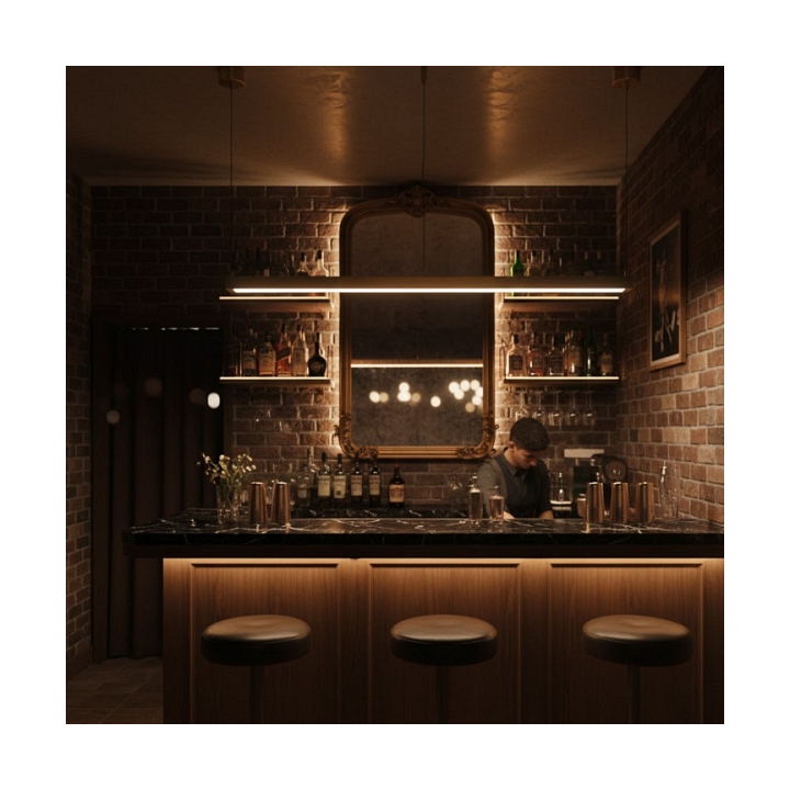 Lampa wisząca BEAM-120 LED - złota oprawa liniowa - Step Into Design