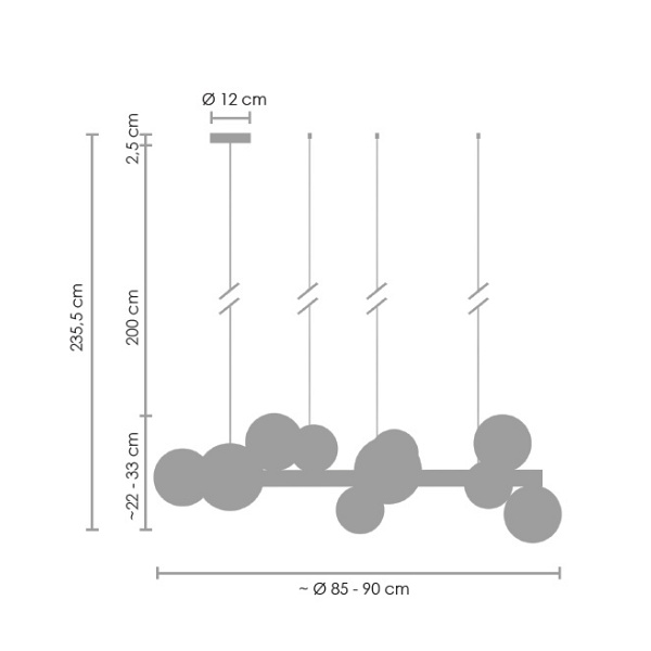 Lampa wisząca ORION czarna 85 cm Step Into Design