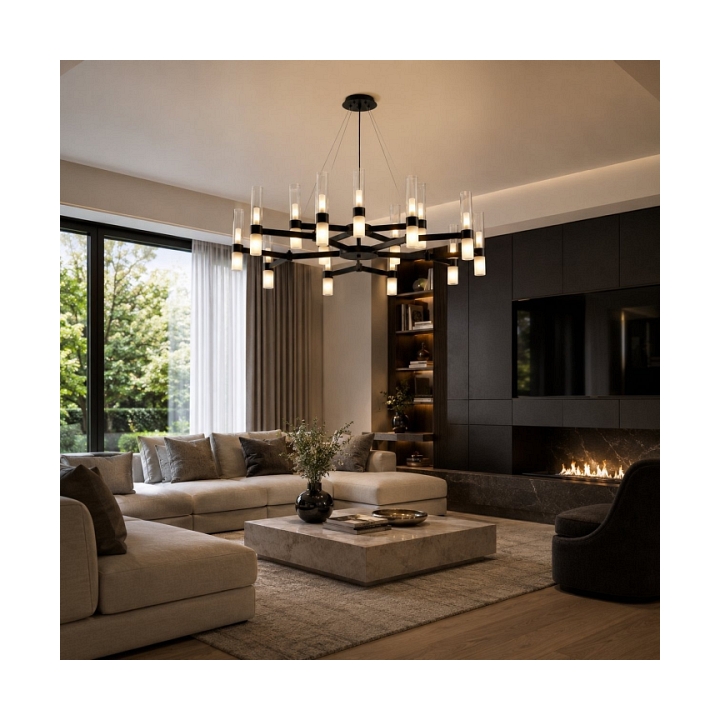Lampa wisząca CANDELA-15 czarna 120 cm - Step Into Design