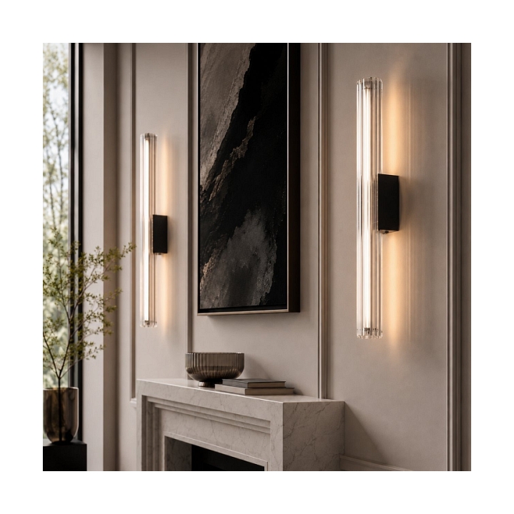 Lampa ścienna VERTI 50 cm - LED, kinkiet liniowy, transparentny - Step Into Design