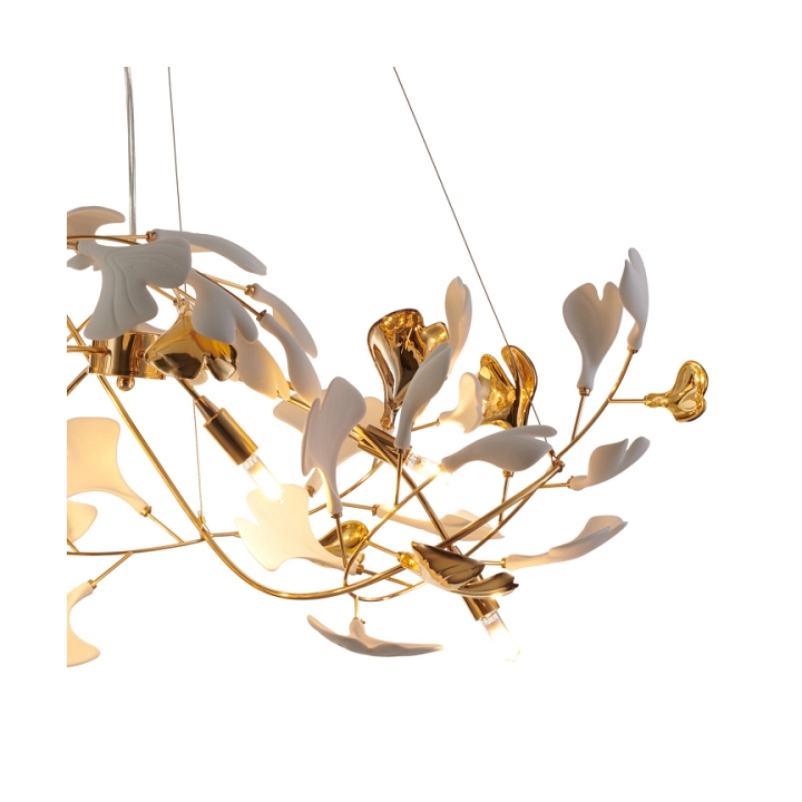 Lampa wisząca BOTANIKA GOLD 100 cm - złota, G9, regulowana, designerska - Step Into Design