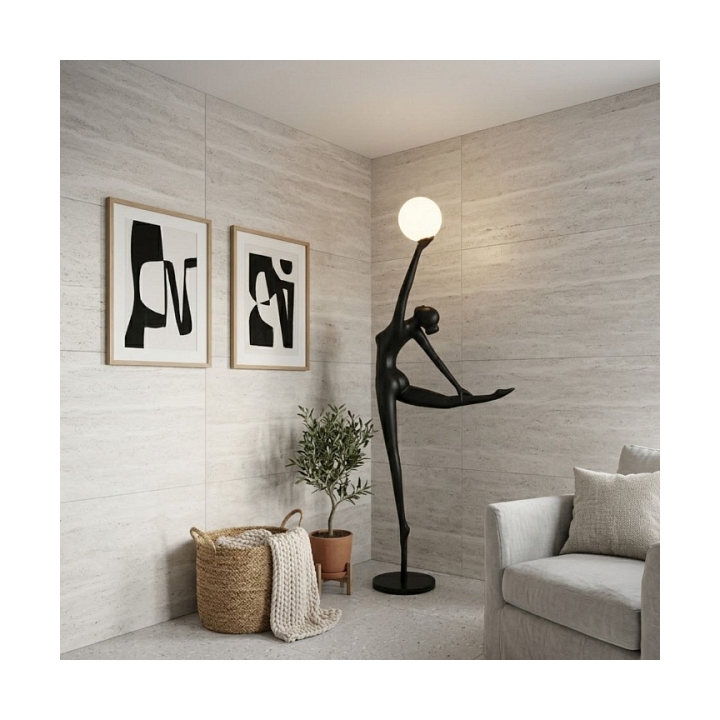 Lampa podłogowa WOMAN BALLERINA czarna 210 cm - Step Into Design