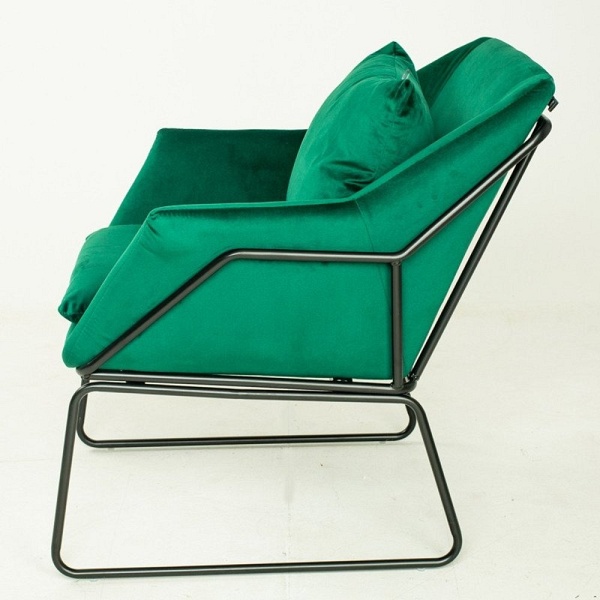 Fotel welurowy FLUENCE ciemna zieleń Step Into Design