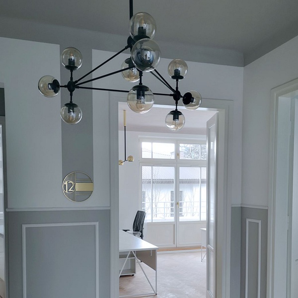 Lampa wisząca ASTRIFERO-10 transparentno czarna 90 cm Step Into Design