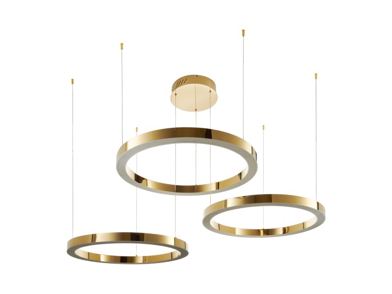Lampa wisząca CIRCLE 40+60+80 LED złoty połysk na 1 podsufitce Step Into Design