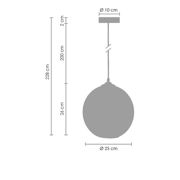 Lampa wisząca LOVE BOMB szara 25 cm Step Into Design