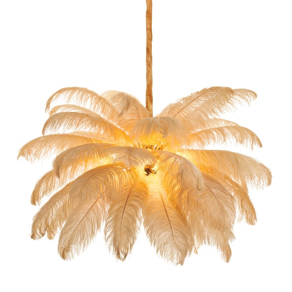 Lampa wisząca EMU pióra beżowe 100 cm Step Into Design