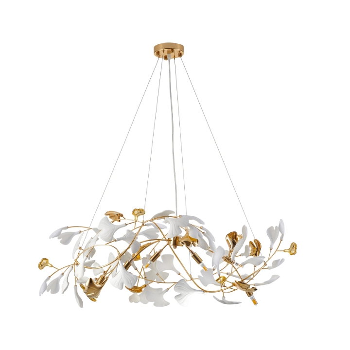 Lampa wisząca BOTANIKA GOLD 100 cm - złota, G9, regulowana, designerska - Step Into Design