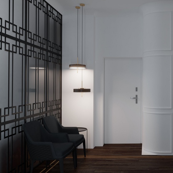 Lampa wisząca ARTDECO biało - złota 35 cm do salonu Step Into Design