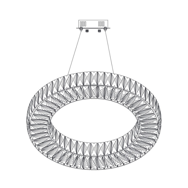 Lampa wisząca CRISTAL LED złota 60 cm - Step Into Design